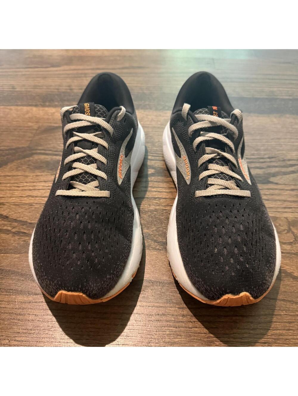 Brooks Ghost 16 Neutral Men's Black White Orange Running Shoes Size 10 - Picture 4 of 9